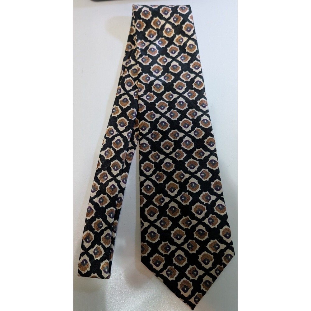 Christian Dior Monsieur Silk Tie Pink Geometric Medallion Pattern Mens (146)